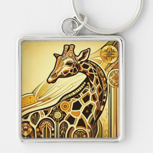Porte-clés Girafe Art Déco (Devant)