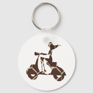 Porte-clés girafe d'obscurité de scooter de fille
