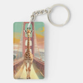 Porte-clés Giraffe à San Francisco sur le Golden Gate Bridge (Dos)