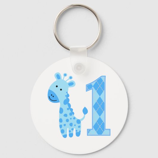 Porte-clés Giraffe Bleue Premier anniversaire (Recto)
