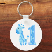 Porte-clés Giraffe Bleue Premier anniversaire (Recto)