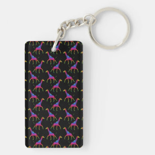 Porte-clés Giraffe de couleur arc-en-ciel