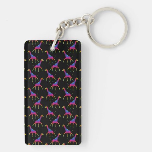 Porte-clés Giraffe de couleur arc-en-ciel (Dos)