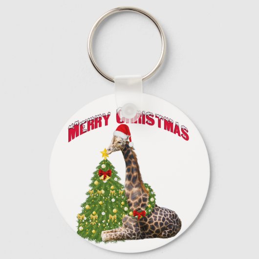 Porte-clés Giraffe de Noël (Recto)