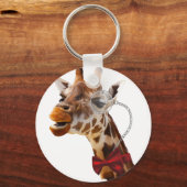 Porte-clés Giraffe drôle avec Bowtie et Monocle (Recto)