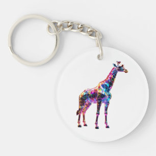 Porte-clés Giraffe en verre coloré Art