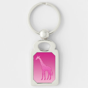 Porte-clés Giraffe géométrique moderne, Fuchsia et rose clair