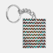 Porte-clés Giraffe Impression Brown et Turquoise (Devant gauche)