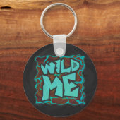 Porte-clés Giraffe Impression Brown et Turquoise (Recto)