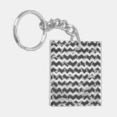 Porte-clés Giraffe noir et gris Chevron Motif (Devant gauche)