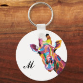 Porte-clés Giraffe Pop Art coloré Monogramme (Recto)