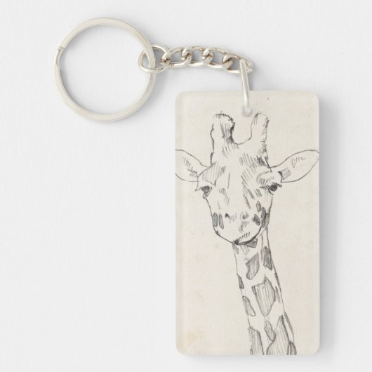 Porte-clés Giraffe Portrait | Croquis (Devant)