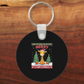 Porte-clés Giraffe Ugly Christmas Sweaters Funny Santa Hat Li (Recto)