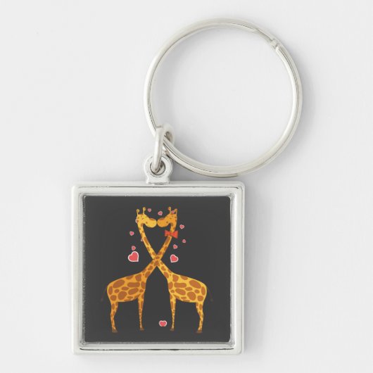 Porte-clés Giraffes en amour (Devant)