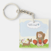 Porte-clés Girl And Dog Best Friends (Devant)