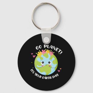 Porte-clés Girl Go Planet Your Earth day Shirt mignon Kids