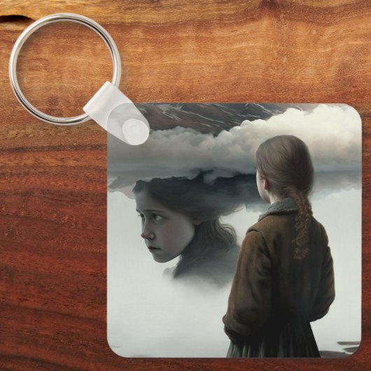 Porte-clés Girl with clouds (Recto)