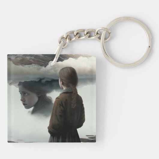 Porte-clés Girl with clouds (Dos)