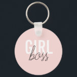 Porte-clés Girly blush typography script girl boss<br><div class="desc">Girly blush typography script girl boss</div>
