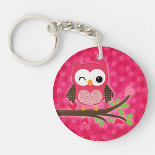 Porte-clés Girly mignon de hibou de roses indien personnalis