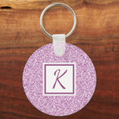 Porte-clés Girly Pink Sparkle Monogrammed (Verso)