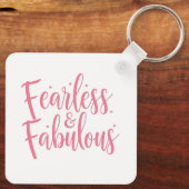 Porte-clés Girly Pink Sparkle Motivational Message (Verso)
