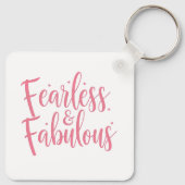 Porte-clés Girly Pink Sparkle Motivational Message (Dos)