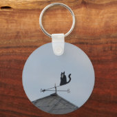 Porte-clés Girouette Chat Noir (Recto)