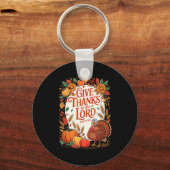 Porte-clés Give Thanks To The Lord Fall Pumpkin Thanksgiving (Recto)