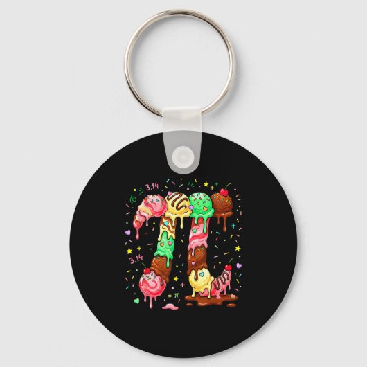 Porte-clés Glaçage de crème glacée Pi Maths Pi Symbole drôle (Recto)