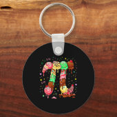 Porte-clés Glaçage de crème glacée Pi Maths Pi Symbole drôle (Recto)
