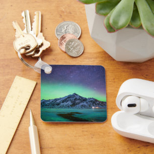 Porte-clés Glace et neige Aurora Borealis Voie Lactée Islan
