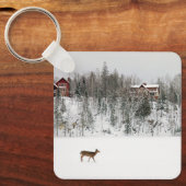 Porte-clés Glace et neige | Cerf en Neige Québec, Canada (Recto)