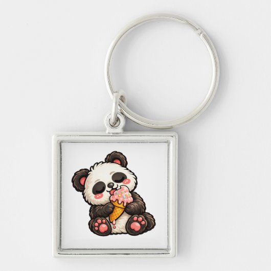 Porte-clés Glace Panda Mignon (Devant)