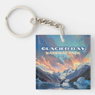 Porte-clés Glacier Bay National Park Alaska Whale Vintage