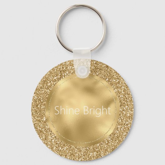 Porte-clés Glam Gold Glitzy Parties scintillant (Recto)