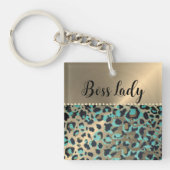 Porte-clés Glam Gold Leopard Boss Lady (Devant)