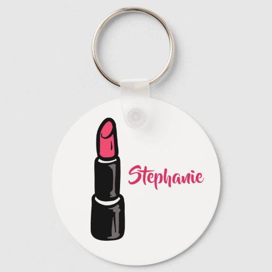 Porte-clés Glam Lipstick Porte - clé de nom personnalisé (Recto)