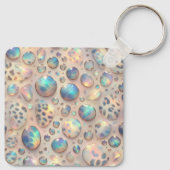 Porte-clés Glam Opal Leopard Print Girly Keychain (Dos)