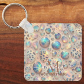 Porte-clés Glam Opal Leopard Print Girly Keychain (Recto)