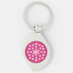 Porte-clés Glamour Fleur Rose-