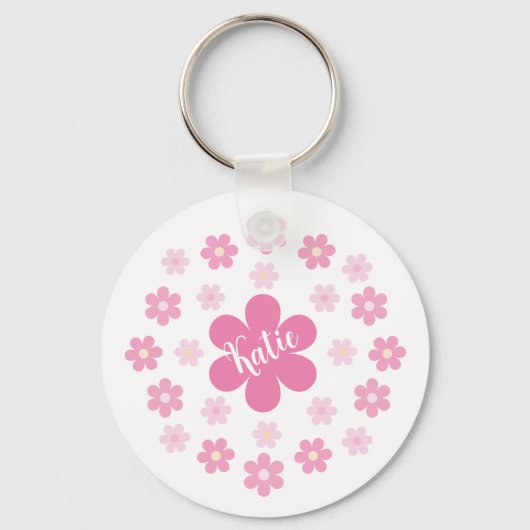 Porte-clés Glamour Fleur Rose- (Verso)
