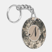 Porte-clés Glamour Roses Or Bronze Floral Glamour Rustique (Devant gauche)