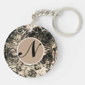 Porte-clés Glamour Roses Or Bronze Floral Glamour Rustique (Dos)