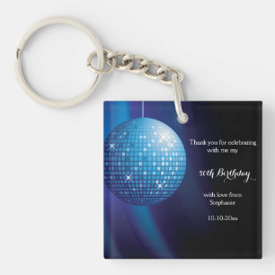 Porte-clés Glamourous 50e anniversaire Blue Party Disco Ball