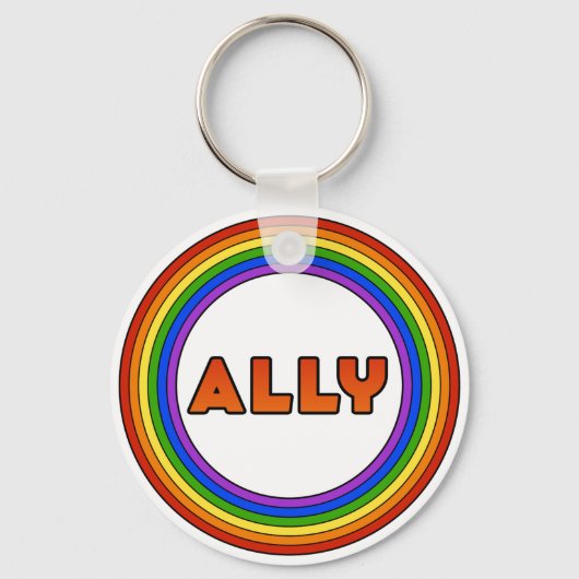 Porte-clés GLBT Ally Porte - clé (Style Bouton) (Recto)