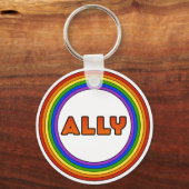 Porte-clés GLBT Ally Porte - clé (Style Bouton) (Recto)