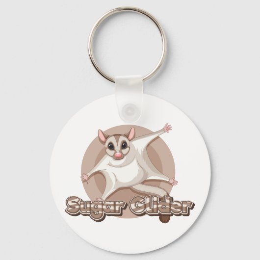 Porte-clés Gliding Sugar Glider Cartoon Art (Recto)