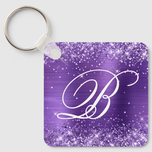 Porte-clés Glitter Améthyste Huile Fancy Monogramme (Recto)