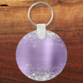Porte-clés Glitter Lumière Violet Huile Fancy Monogramme (Verso)